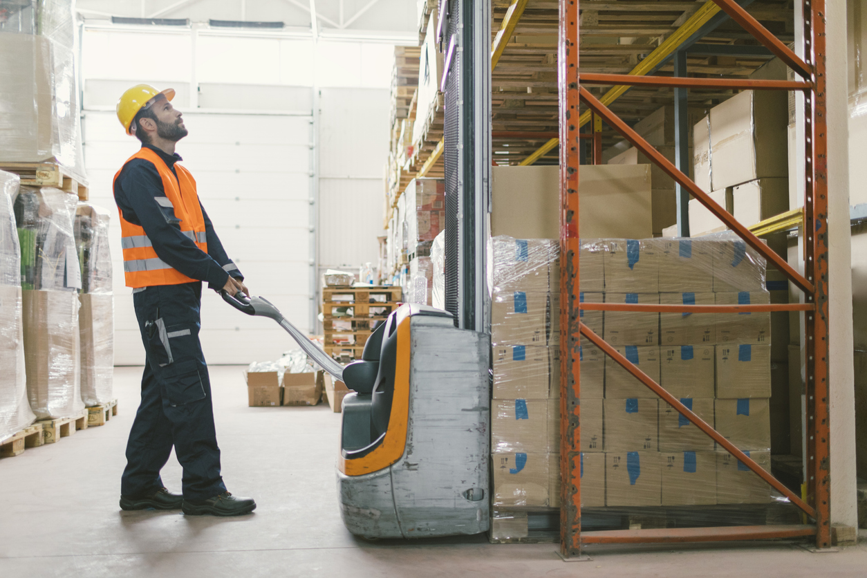 Manual worker in warehouse